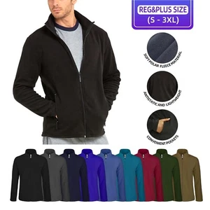 Chaqueta polar suave con cremallera completa para hombre con bolsillos S-3XL talla regular y grande - Imagen 1 de 17