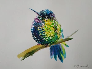 bild gemälde set bunt Vögel Handarbeit Stil Deko Kunst Aquarell Neu - Bild 1 von 1