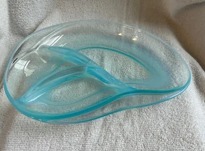 Fostoria Elegant Art Glass SEASCAPE Blue Opalescent 3 Part Relish 1958 Vintage - Picture 1 of 6