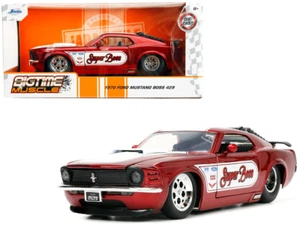 1/24 Jada Super Boss 1970 Ford Mustang Boss 429 & weißer Streifen Druckguss rot 34118 - Bild 1 von 4