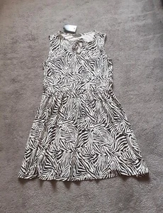 Black & White Summer Dress Sleeveless UK 12 Brand New With Tag - Picture 1 of 5