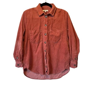 Madewell Kentwood Oversized shirt jacket Corduroy Salmon pink XS Womens Pockets - Picture 1 of 6