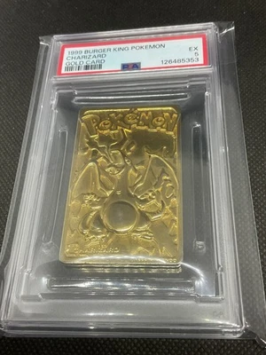 1999 BURGER KING POKEMON GOLD CARDS CHARIZARD PSA 5 - Image 1 of 2