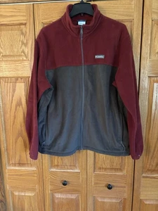 Columbia giacca pile uomo full zip bicolore bordeaux/grigio - Foto 1 di 7