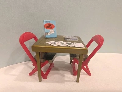 Mesa de Tarjetas Plegable Renwal con 2 Sillas Muebles Miniatura Vintage para Casa de Muñecas 1:16 Foto 1 de 4