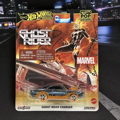 2025 Hot Wheels Premium Pop Culture Marvel Ghost Rider Charger 1/64 Die-Cast Car - Изображение 1 из 4