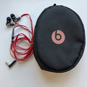 Beats by Dre Tour Monster Cable In-Ear Headphones NO Remote/Mic Red Black Case - Picture 1 of 8