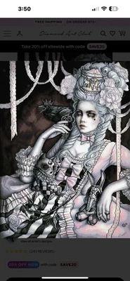 Diamond Art Club Kit Rococo Dream Enys Guerrero Witchy NEW 22x30 Diamond Dots  - Image 1 of 4