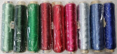 Rhode Island Textiles (YLI)  Ribbon Floss Lot of 9 Blues Greens Reds - Image 1 of 4