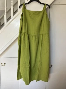 Lucy & Yak Faye Summer Dress Size 24, Green With Pockets And Loose Tie Straps - Picture 1 of 6