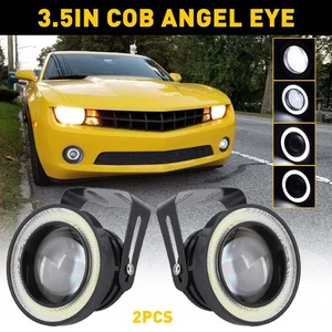 2x 3.5'' RGB LED PROYECTOR LUZ ANTINIEBLA con ANILLO HALO OJOS MAZORCA BLANCA CONDUCCIÓN - Imagen 1 de 11