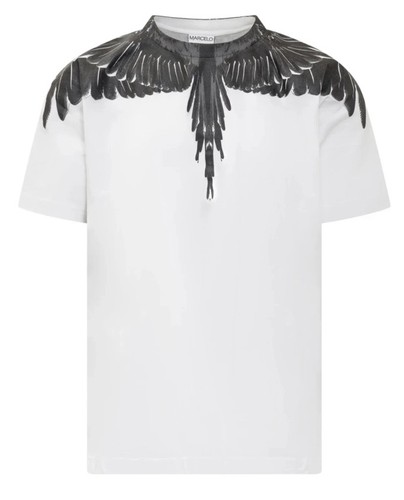Marcelo Burlon T Shirt Uomo Icon Wings Manica Corta XS Bianco Nero Nuova senza etichette ($300+)
