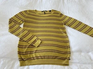 Scotch & Soda | Women’s SZ Small | Yellow Metallic Striped Long Sleeve Top - Picture 1 of 12