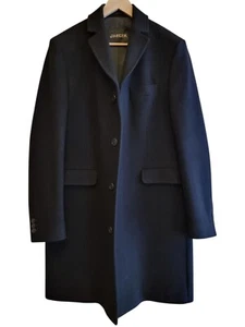 Jaeger Wool Cashmere Blend Black Overcoat/Crombie Size Large - Picture 1 of 7