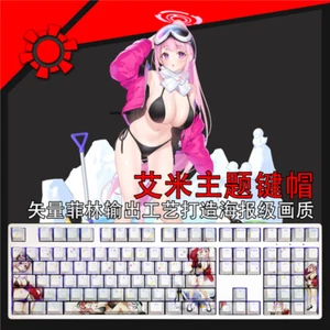 Blue Archive Bikini Eimi Keycap Dye-sub PBT 108 Keycaps for Cherry MX Keyboard - Picture 1 of 8