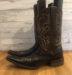 El General 1901 Brown Snake Print Western Long Toe Boots Mens Size 26 US 7 - Picture 1 of 11