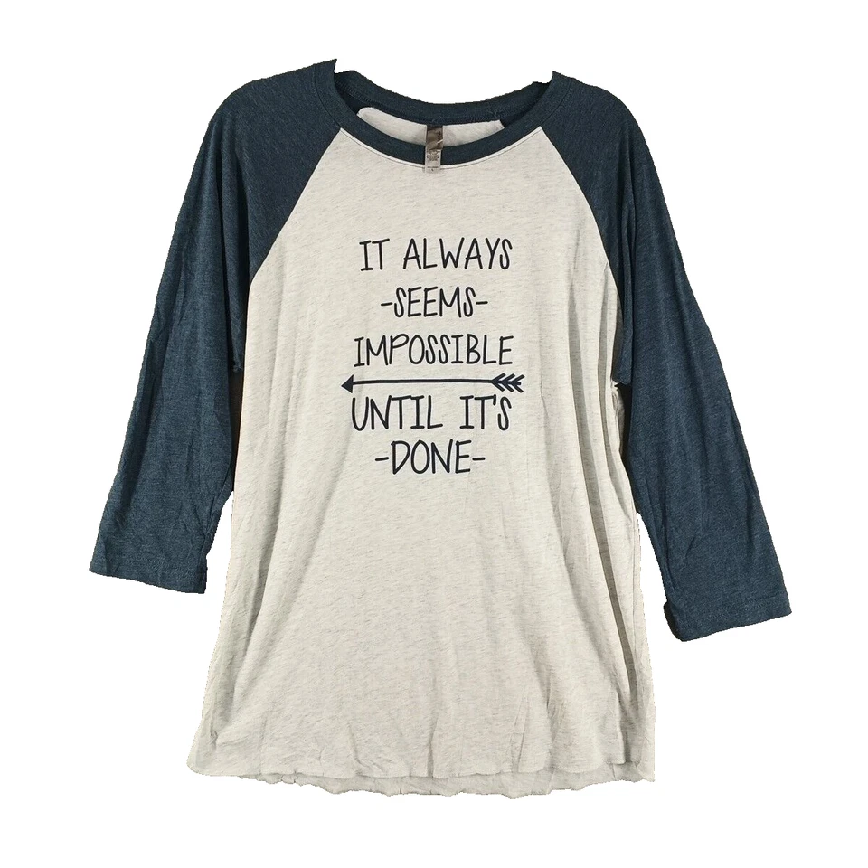 NEXT LEVEL Mujer Camiseta Raglán De Gran Tamaño Talla GRANDE (12-14) Inspiradora Dos Tonos Foto 1 de 4