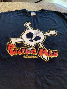 Ralphie May Skull & Crossbones Autographed T-Shirt L Stand-Up Comedian - Picture 1 of 7
