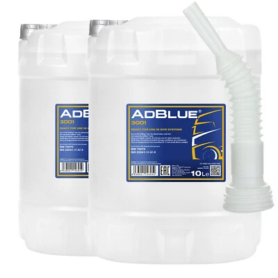 MANNOL AdBlue Diesel-Abgasreinigung, 2x10 Liter mit Flextube Auslaufhilfe - Bild 1 von 3