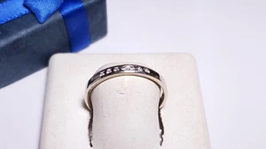 Estate .10ctw Natural Rd Diamond channel 14Kt W/Gold size-10 3/4 Band Ring#20958 - Picture 1 of 6