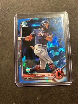 George Valera - 2022 Bowman Chrome Sapphire 1st Prospect #BCP-22 Guardians - Image 1 of 2