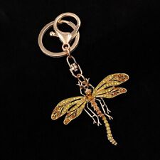 Cute Enamel Crystal Dragonfly Pendant Key Chain Purse Bag Handbag Keyring Gift