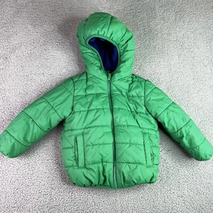 UNITED COLORS OF BENETTON padded Jacket size 2-3 Years green Hooded Zip - Picture 1 of 14