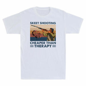 Skeet Shooting moins cher que la thérapie pistolet vintage homme manches courtes t-shirt cadeau