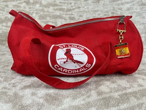 🏟🏟🏟Vintage 70s St Louis Cardinals SGA Gym Bag KMOX Radio Busch Stadium🏟🏟🏟 Cover