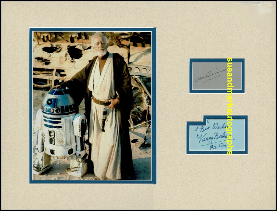 Alec Guinness & Kenny Baker Obi-Wan Kenobi & R2 D2 Star Wars Autographs Signed - Image 1 of 1