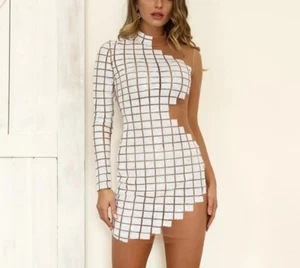 Plaid Sequin Dress Party Dresses Occasion Dresses Mini Dress - Picture 1 of 12
