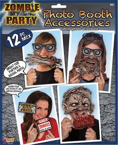 12 Piece Zombie Photo Booth Kit Halloween Selfie Party Props - Picture 1 of 1