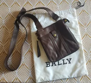 BALLY LINUM Sac Cuir Leather Bag 20x18cm Swiss Made Sacoche Mixte Vintage Luxe - Bild 1 von 18