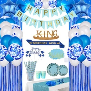 Birthday Party Decorations, blue Party Decorations Set for boys - Picture 1 of 7