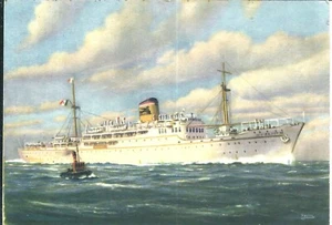 nvv 31 1951 M/N ENOTRIA (Messapia)- Adriatica di Navigazione.- Cartolina non VG - Bild 1 von 1