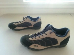 NearNu SHIMANO SPD cycling shoes leather/canvas boot EU41 mens 7.5 women 9 clamp - Picture 1 of 6