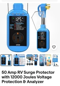 Protezione Sovratensioni Camper 50 Amp con Protezione Alta/Bassa Tensione 1200 Joule, Nuovo - Foto 1 di 8