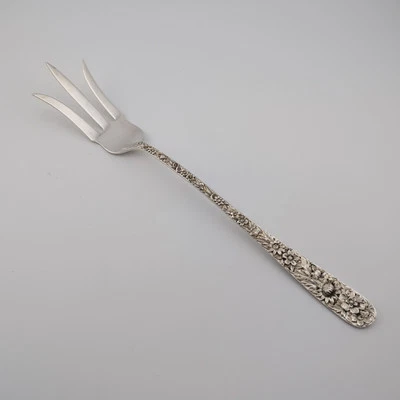 Kirk Repousse Sterling Silver Lettuce Serving Fork - 8 7/8" - No Monogram - Image 1 of 3