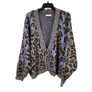 American Eagle Whoa So Soft Tie Front Cardigan Pullover Cheetah Print Plus Gr. XXL - Bild 1 von 3