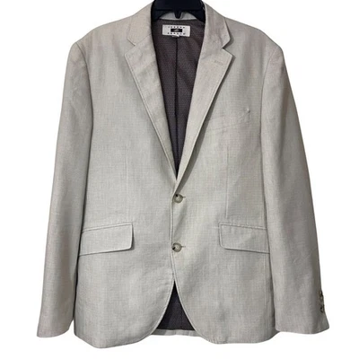Chaqueta Blazer Abrigo Deportivo Joseph Abboud Dos Botones Para Hombre Talla M Beige Mezcla Lino Foto 1 de 4