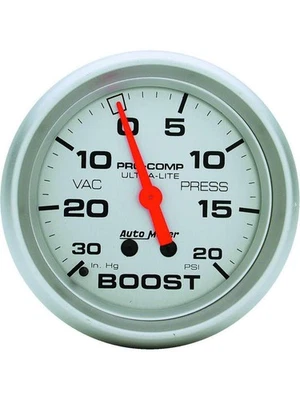 Auto Meter 2-5/8 Boost/Vacuum, 30 In HG/20 PSI, Mechanical, Ultra-Lite (4401) - Image 1 of 4