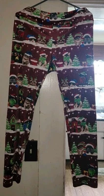 Leggings No Boundaries super pelúcia cintura alta plus gatos de Natal tamanho 21 - Imagem 1 de 4