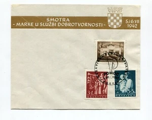 NDH CROATIA GERMAN PUPPET STATE 1942 WELFARE B13-B15 SCARCE FIRST DAY COVER - Picture 1 of 1