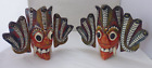 Deux masques muraux décoratifs sri-lankais Naga Raksha
