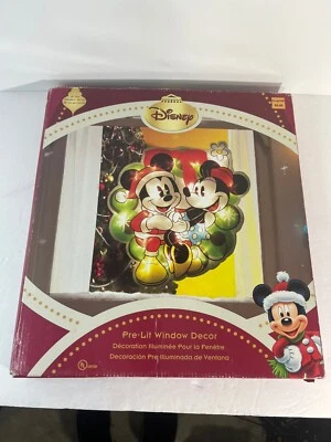 Disney Mickey & Minnie Regalo Regalo 15" Iluminado Ventana Decoración Navidad Foto 1 de 4