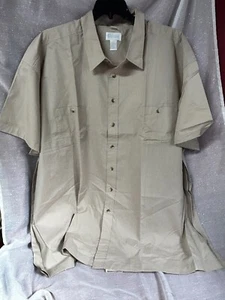 Camisa informal vintage talla king RN# 88842 55 % algodón tostado manga corta 5XL - Imagen 1 de 4