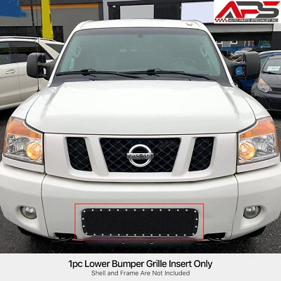 Se adapta a Nissan Armada/Titan 2004-2007 acero inoxidable negro parachoques malla remache rejilla Foto 1 de 4