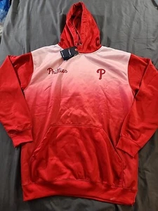 Men's Red Philadelphia Phillies Fade Sublimated Fleece Pullover Hoodie XXL - Picture 1 of 8