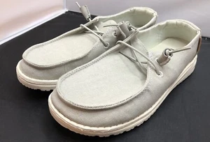 Hey Dude Wendy Chambray Light Grey Womens Size 7 Slip-on Comfort Shoes - Picture 1 of 13