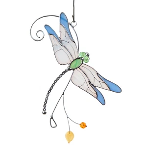 NEW Dragonfly Suncatcher Birthday Gift Wall Hangings Insect Stained Glass Decor - Picture 1 of 8